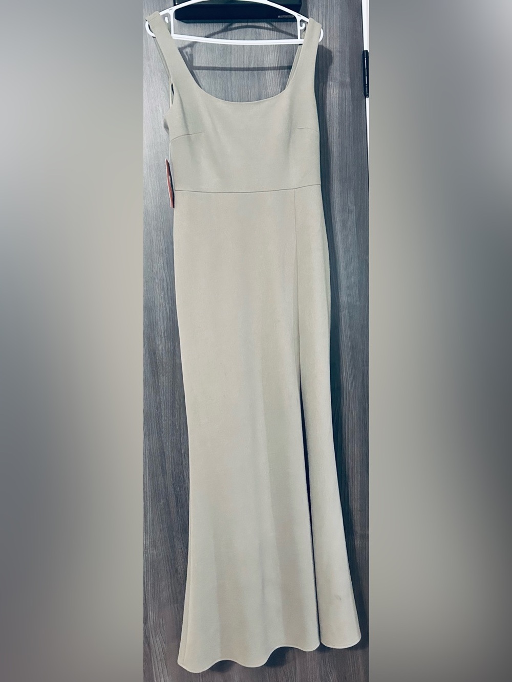 Anthropologie  BHLDN Soft Sage formal dress with slit
